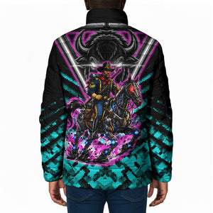 Buffalo Soldiers 9th Cavalry Regiment Padded Jacket Cyberpunk Synthwave Neon Futuristic Graphic Art