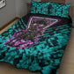 Buffalo Soldiers 9th Cavalry Regiment Quilt Bed Set Cyberpunk Synthwave Neon Futuristic Graphic Art