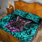 Buffalo Soldiers 9th Cavalry Regiment Quilt Bed Set Cyberpunk Synthwave Neon Futuristic Graphic Art