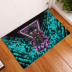 Buffalo Soldiers 9th Cavalry Regiment Rubber Doormat Cyberpunk Synthwave Neon Futuristic Graphic Art