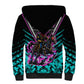 Buffalo Soldiers 9th Cavalry Regiment Sherpa Hoodie Cyberpunk Synthwave Neon Futuristic Graphic Art