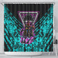 Buffalo Soldiers 9th Cavalry Regiment Shower Curtain Cyberpunk Synthwave Neon Futuristic Graphic Art