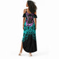 Buffalo Soldiers 9th Cavalry Regiment Summer Maxi Dress Cyberpunk Synthwave Neon Futuristic Graphic Art