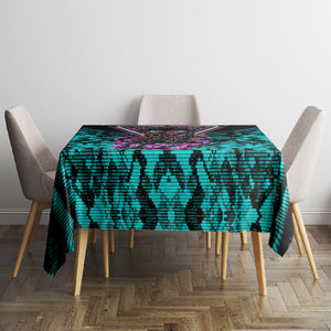 Buffalo Soldiers 9th Cavalry Regiment Tablecloth Cyberpunk Synthwave Neon Futuristic Graphic Art