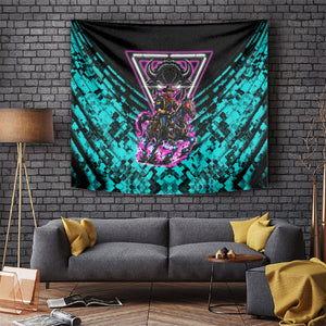 Buffalo Soldiers 9th Cavalry Regiment Tapestry Cyberpunk Synthwave Neon Futuristic Graphic Art