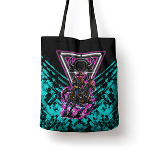 Buffalo Soldiers 9th Cavalry Regiment Tote Bag Cyberpunk Synthwave Neon Futuristic Graphic Art