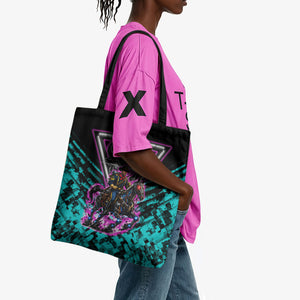 Buffalo Soldiers 9th Cavalry Regiment Tote Bag Cyberpunk Synthwave Neon Futuristic Graphic Art