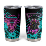 Buffalo Soldiers 9th Cavalry Regiment Tumbler Cup Cyberpunk Synthwave Neon Futuristic Graphic Art