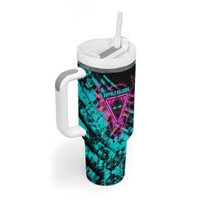 Buffalo Soldiers 9th Cavalry Regiment Tumbler With Handle Cyberpunk Synthwave Neon Futuristic Graphic Art