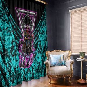 Buffalo Soldiers 9th Cavalry Regiment Window Curtain Cyberpunk Synthwave Neon Futuristic Graphic Art