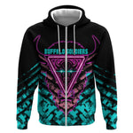 Buffalo Soldiers 9th Cavalry Regiment Zip Hoodie Cyberpunk Synthwave Neon Futuristic Graphic Art