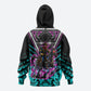 Buffalo Soldiers 9th Cavalry Regiment Zip Hoodie Cyberpunk Synthwave Neon Futuristic Graphic Art