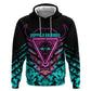Buffalo Soldiers 9th Cavalry Regiment Zip Hoodie Cyberpunk Synthwave Neon Futuristic Graphic Art