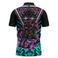 Buffalo Soldiers 9th Cavalry Regiment Zipper Polo Shirt Cyberpunk Synthwave Neon Futuristic Graphic Art