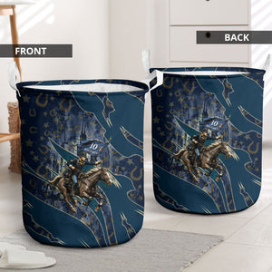 Buffalo Soldiers 10th Cavalry Regiment Ride Or Die Laundry Basket Patriotic Military Heritage Distressed City Skyline Graphic Art