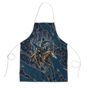 Buffalo Soldiers 10th Cavalry Regiment Ride Or Die Apron Patriotic Military Heritage Distressed City Skyline Graphic Art