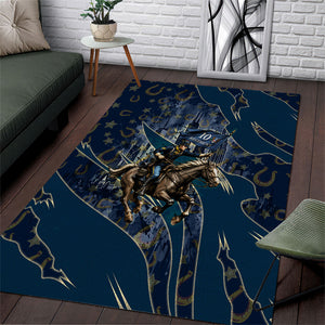 Buffalo Soldiers 10th Cavalry Regiment Ride Or Die Area Rug Patriotic Military Heritage Distressed City Skyline Graphic Art