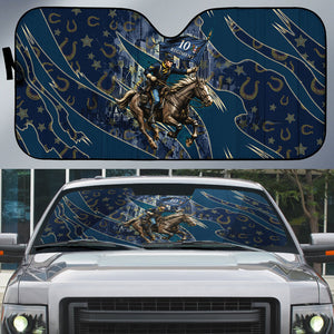 Buffalo Soldiers 10th Cavalry Regiment Ride Or Die Auto Sun Shade Patriotic Military Heritage Distressed City Skyline Graphic Art