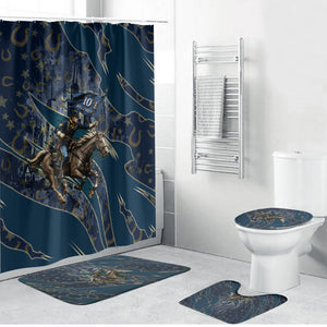 Buffalo Soldiers 10th Cavalry Regiment Ride Or Die Bathroom Set Patriotic Military Heritage Distressed City Skyline Graphic Art
