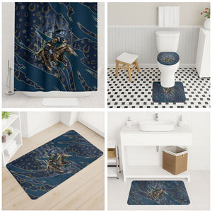 Buffalo Soldiers 10th Cavalry Regiment Ride Or Die Bathroom Set Patriotic Military Heritage Distressed City Skyline Graphic Art