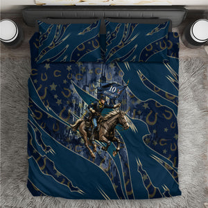 Buffalo Soldiers 10th Cavalry Regiment Ride Or Die Bedding Set Patriotic Military Heritage Distressed City Skyline Graphic Art