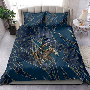 Buffalo Soldiers 10th Cavalry Regiment Ride Or Die Bedding Set Patriotic Military Heritage Distressed City Skyline Graphic Art