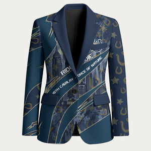 Buffalo Soldiers 10th Cavalry Regiment Ride Or Die Blazer Patriotic Military Heritage Distressed City Skyline Graphic Art
