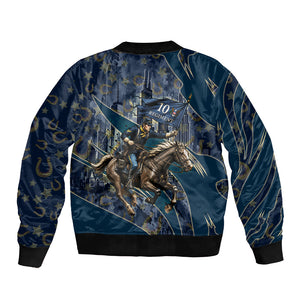 Buffalo Soldiers 10th Cavalry Regiment Ride Or Die Bomber Jacket Patriotic Military Heritage Distressed City Skyline Graphic Art