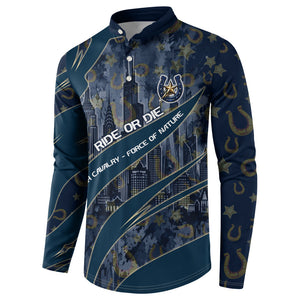 Buffalo Soldiers 10th Cavalry Regiment Ride Or Die Button Sweatshirt Patriotic Military Heritage Distressed City Skyline Graphic Art