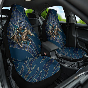 Buffalo Soldiers 10th Cavalry Regiment Ride Or Die Car Seat Cover Patriotic Military Heritage Distressed City Skyline Graphic Art