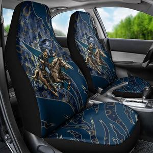 Buffalo Soldiers 10th Cavalry Regiment Ride Or Die Car Seat Cover Patriotic Military Heritage Distressed City Skyline Graphic Art