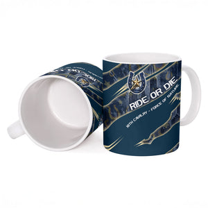 Buffalo Soldiers 10th Cavalry Regiment Ride Or Die Ceramic Mug Patriotic Military Heritage Distressed City Skyline Graphic Art