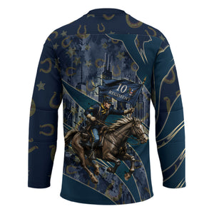Buffalo Soldiers 10th Cavalry Regiment Ride Or Die Hockey Jersey Patriotic Military Heritage Distressed City Skyline Graphic Art