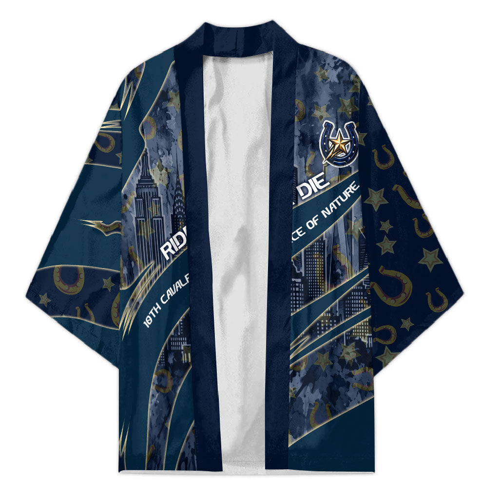 Buffalo Soldiers 10th Cavalry Regiment Ride Or Die Kimono Patriotic Military Heritage Distressed City Skyline Graphic Art
