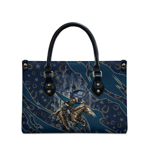 Buffalo Soldiers 10th Cavalry Regiment Ride Or Die Leather Bag Patriotic Military Heritage Distressed City Skyline Graphic Art