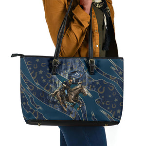 Buffalo Soldiers 10th Cavalry Regiment Ride Or Die Leather Tote Bag Patriotic Military Heritage Distressed City Skyline Graphic Art