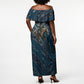 Buffalo Soldiers 10th Cavalry Regiment Ride Or Die Off Shoulder Maxi Dress Patriotic Military Heritage Distressed City Skyline Graphic Art