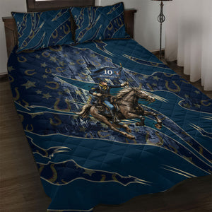 Buffalo Soldiers 10th Cavalry Regiment Ride Or Die Quilt Bed Set Patriotic Military Heritage Distressed City Skyline Graphic Art