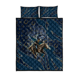 Buffalo Soldiers 10th Cavalry Regiment Ride Or Die Quilt Bed Set Patriotic Military Heritage Distressed City Skyline Graphic Art