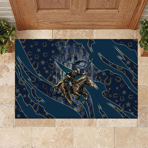 Buffalo Soldiers 10th Cavalry Regiment Ride Or Die Rubber Doormat Patriotic Military Heritage Distressed City Skyline Graphic Art