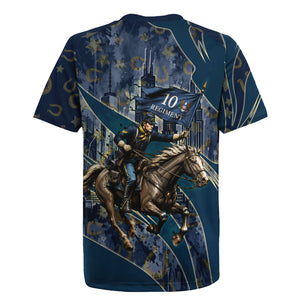 Buffalo Soldiers 10th Cavalry Regiment Ride Or Die Rugby Jersey Patriotic Military Heritage Distressed City Skyline Graphic Art