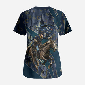 Buffalo Soldiers 10th Cavalry Regiment Ride Or Die Scrub Top Patriotic Military Heritage Distressed City Skyline Graphic Art