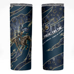 Buffalo Soldiers 10th Cavalry Regiment Ride Or Die Skinny Tumbler Patriotic Military Heritage Distressed City Skyline Graphic Art
