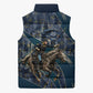 Buffalo Soldiers 10th Cavalry Regiment Ride Or Die Sleeveless Puffer Jacket Patriotic Military Heritage Distressed City Skyline Graphic Art