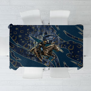 Buffalo Soldiers 10th Cavalry Regiment Ride Or Die Tablecloth Patriotic Military Heritage Distressed City Skyline Graphic Art