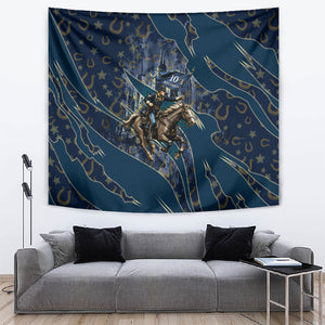 Buffalo Soldiers 10th Cavalry Regiment Ride Or Die Tapestry Patriotic Military Heritage Distressed City Skyline Graphic Art