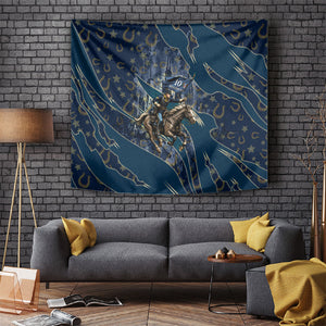 Buffalo Soldiers 10th Cavalry Regiment Ride Or Die Tapestry Patriotic Military Heritage Distressed City Skyline Graphic Art