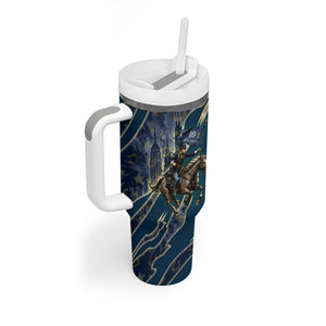 Buffalo Soldiers 10th Cavalry Regiment Ride Or Die Tumbler With Handle Patriotic Military Heritage Distressed City Skyline Graphic Art