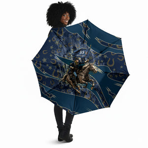 Buffalo Soldiers 10th Cavalry Regiment Ride Or Die Umbrella Patriotic Military Heritage Distressed City Skyline Graphic Art