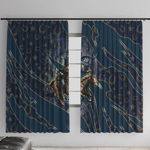Buffalo Soldiers 10th Cavalry Regiment Ride Or Die Window Curtain Patriotic Military Heritage Distressed City Skyline Graphic Art